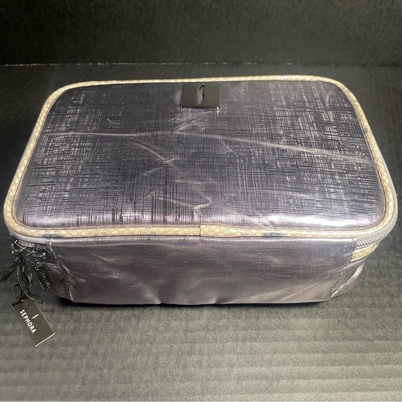 BNWT Sephora Cosmetic Bag Metallic Lilac/Pewter Great Gift - Picture 4 of 10